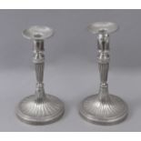 A pair of silver candlesticks 1891, with hallmarks from Madrid