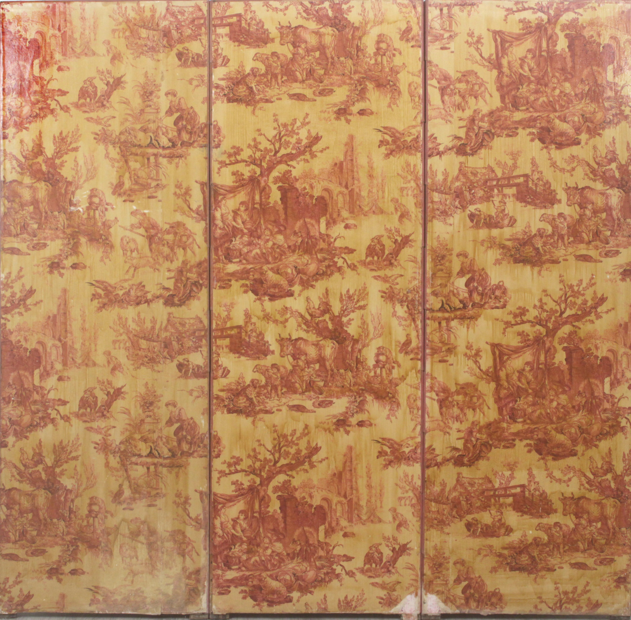A first half of 20th century three panel folding screen - Image 3 of 3