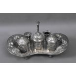 A late 18th century Spanish silver inkstand