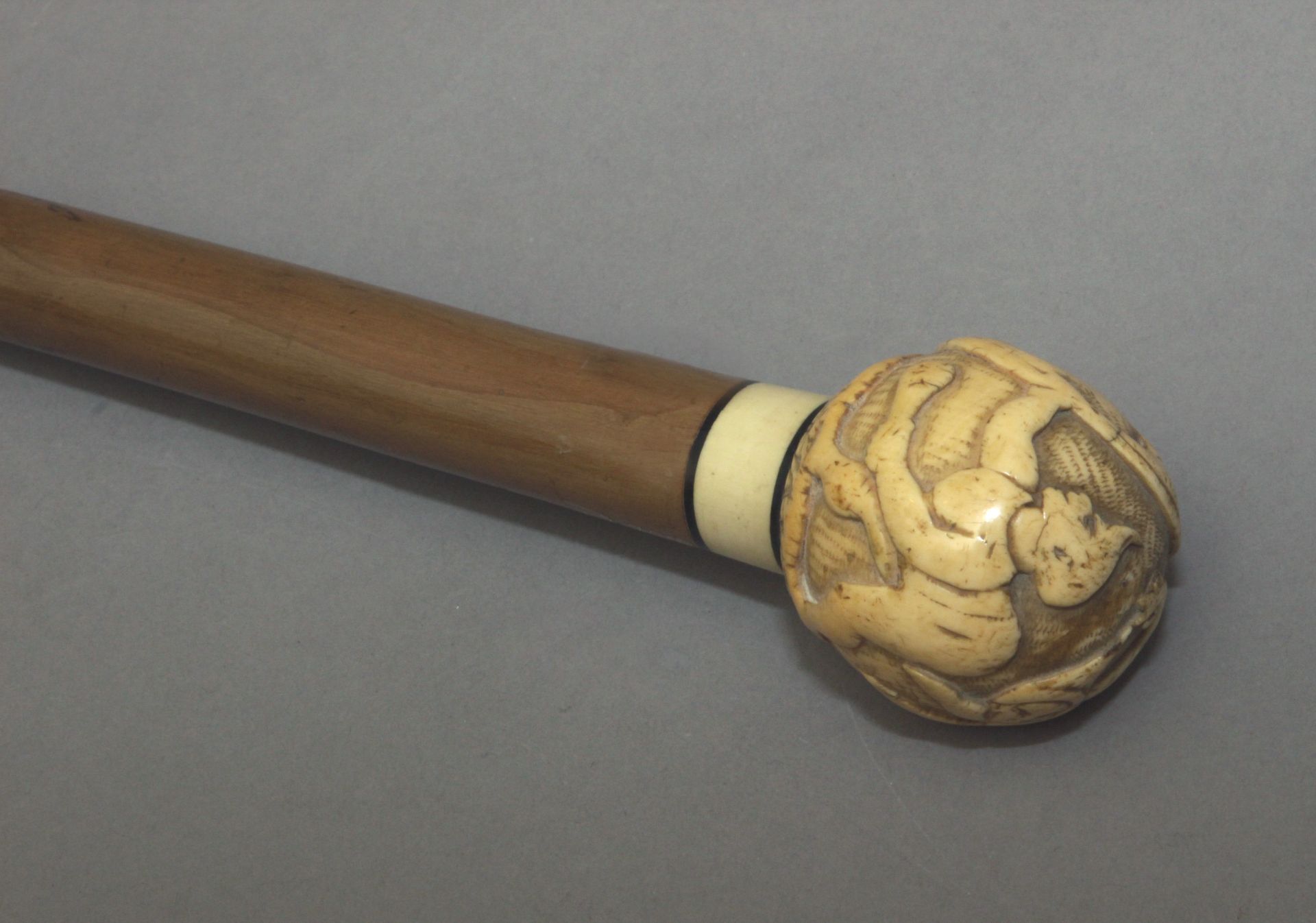 A 19th century European walking stick.