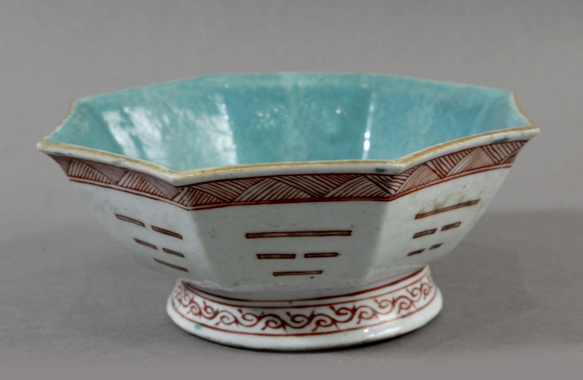 A late 19th century Chinese fruit bowl in celadon porcelain from Qing dynasty period