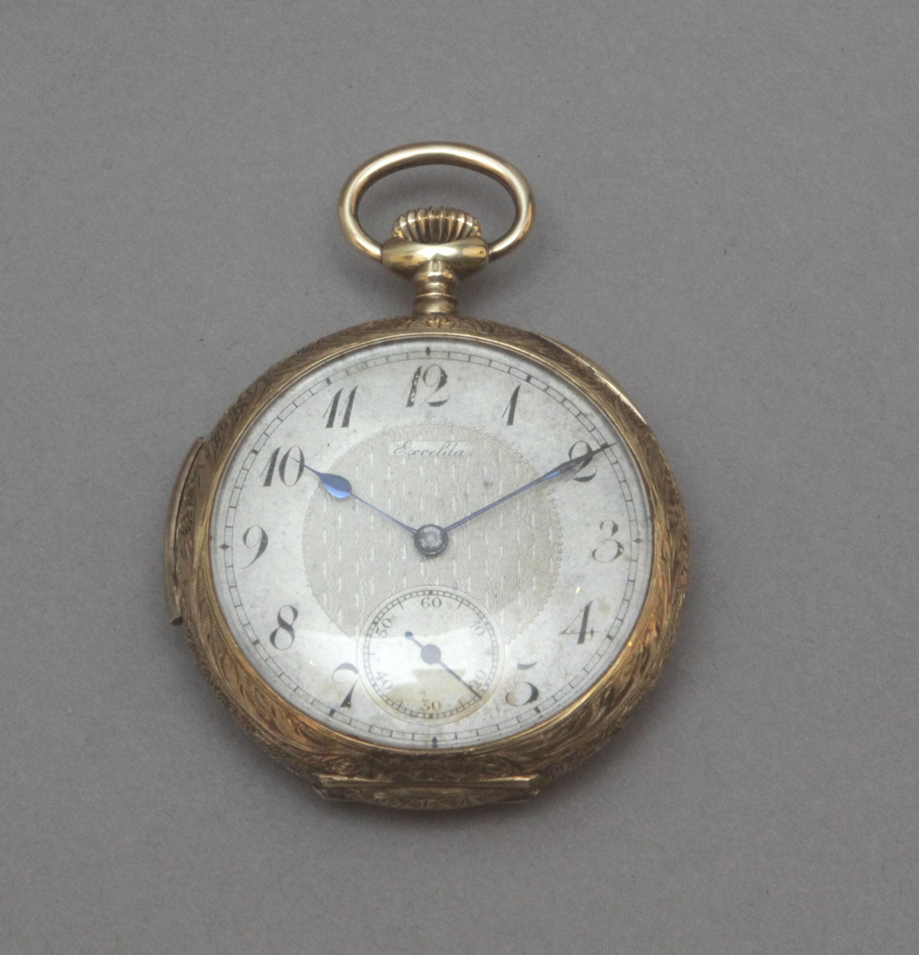 Excelda. An early 20th century 18k yellow gold open face pocket watch