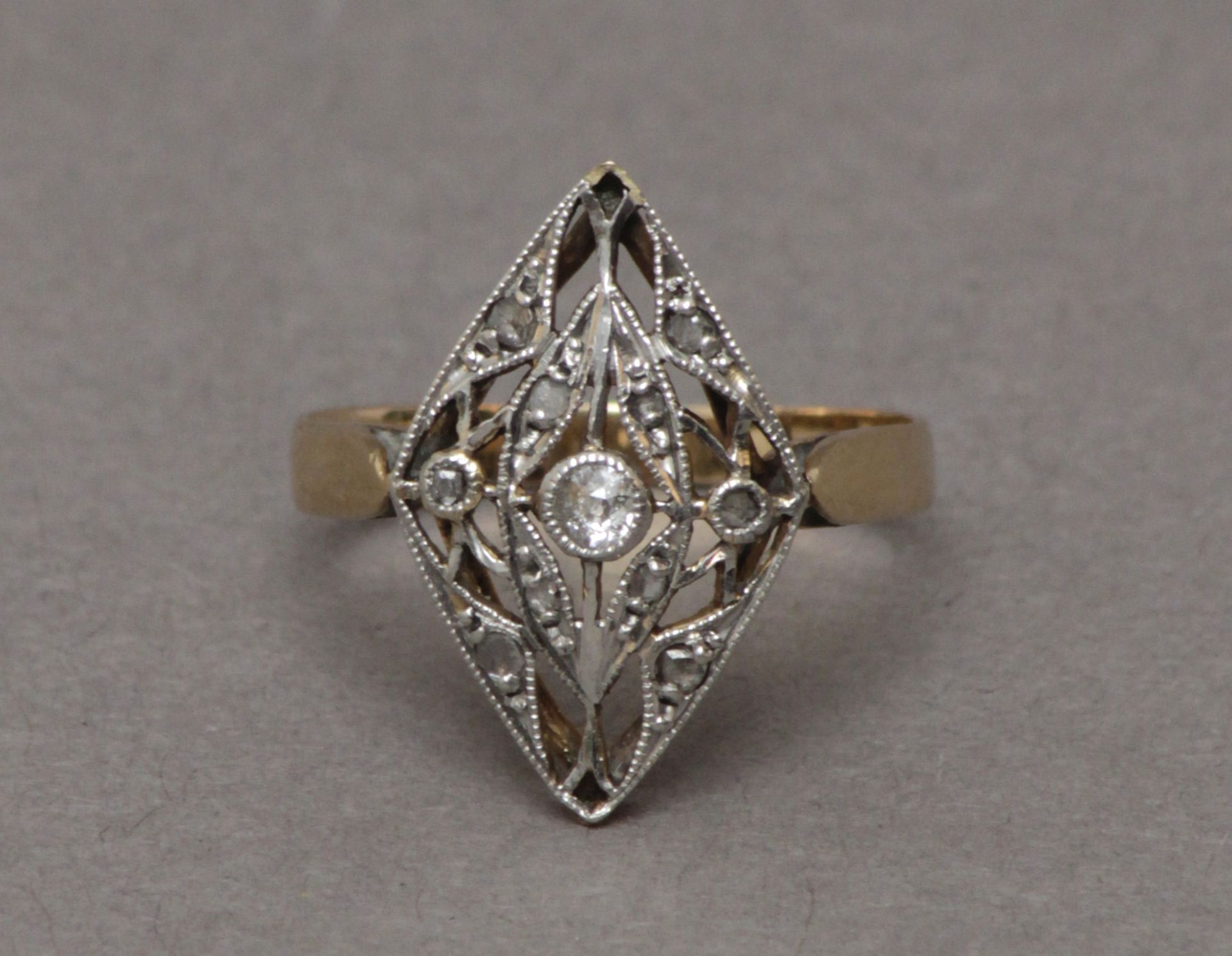 An Art-Déco navette shaped ring