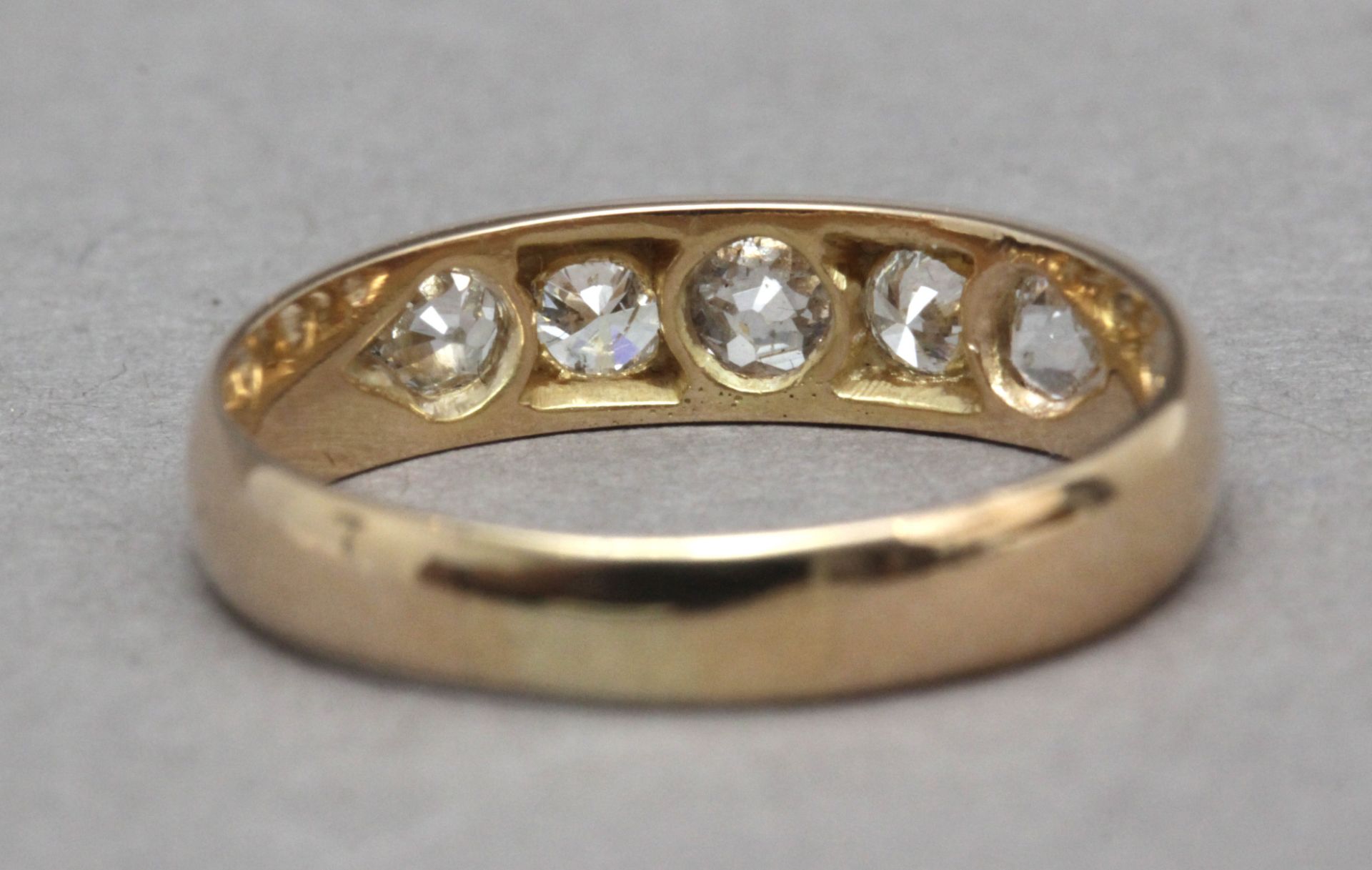 An old cut diamonds half eternity ring - Image 4 of 4