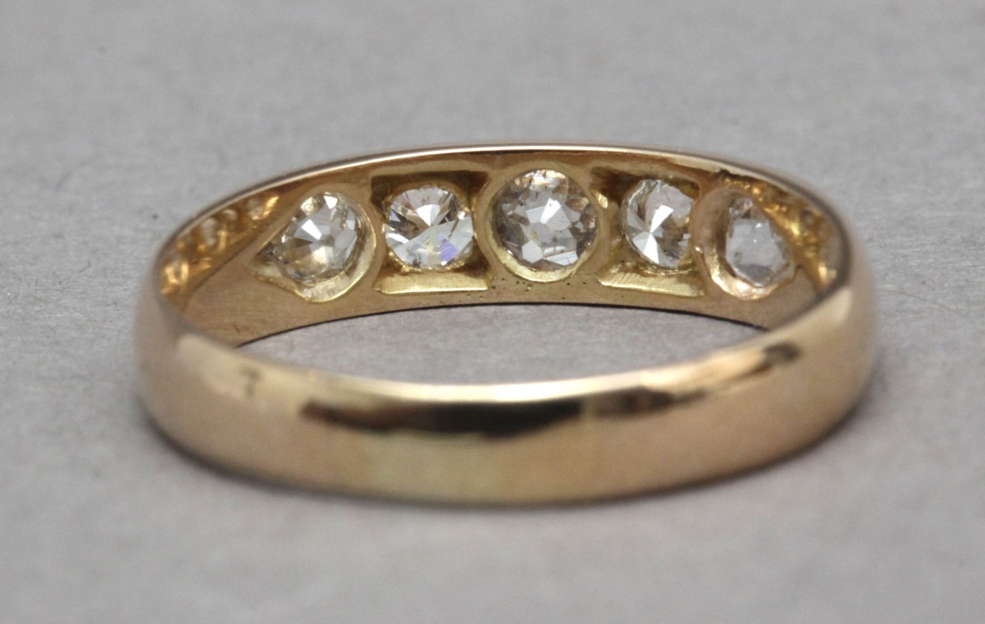 An old cut diamonds half eternity ring - Bild 4 aus 4