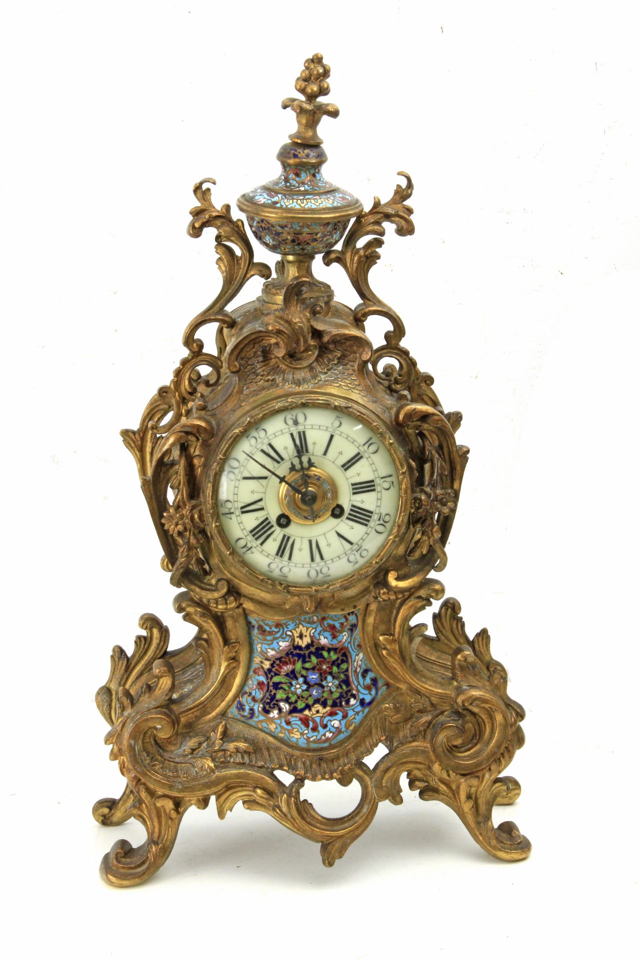 A 19th century French bronze mantel clock grnished with two candlelabras - Bild 2 aus 6