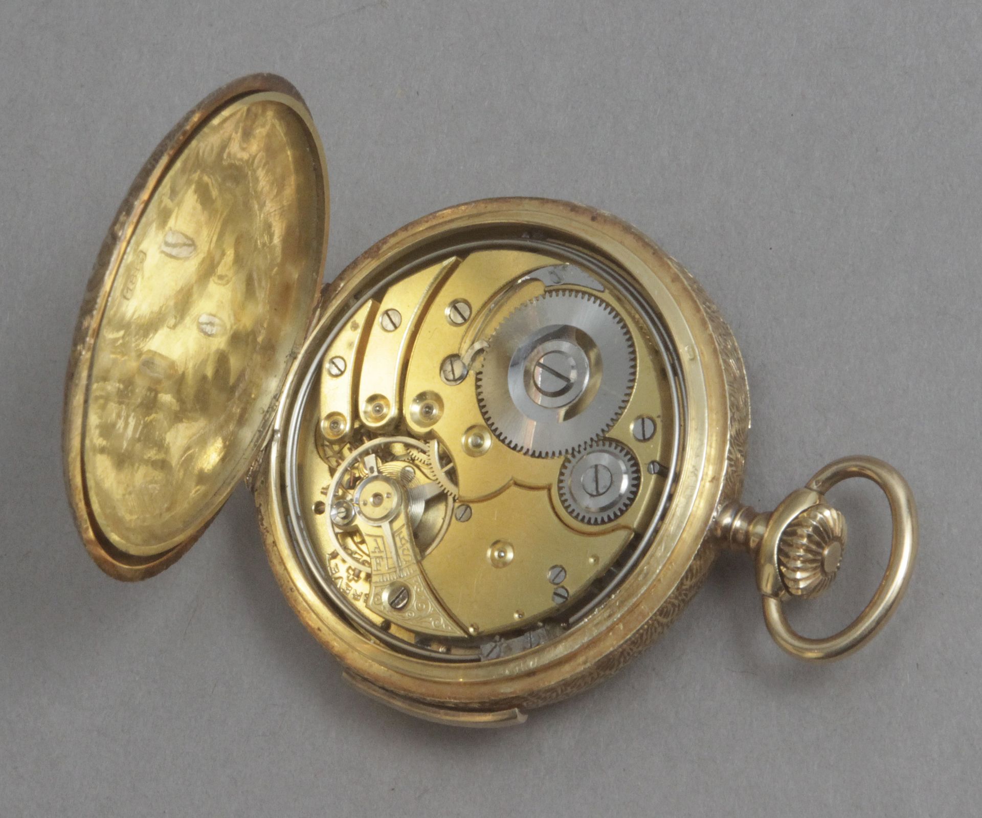 Excelda. An early 20th century 18k yellow gold open face pocket watch - Bild 2 aus 5