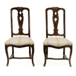 A pair of 19th century Portuguese walnut chairs