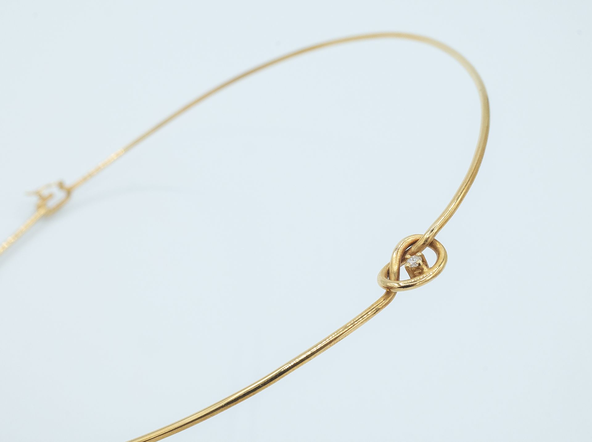 An 18k. yellow gold necklace with a 0,05 ct. brilliant cut diamond - Image 4 of 4