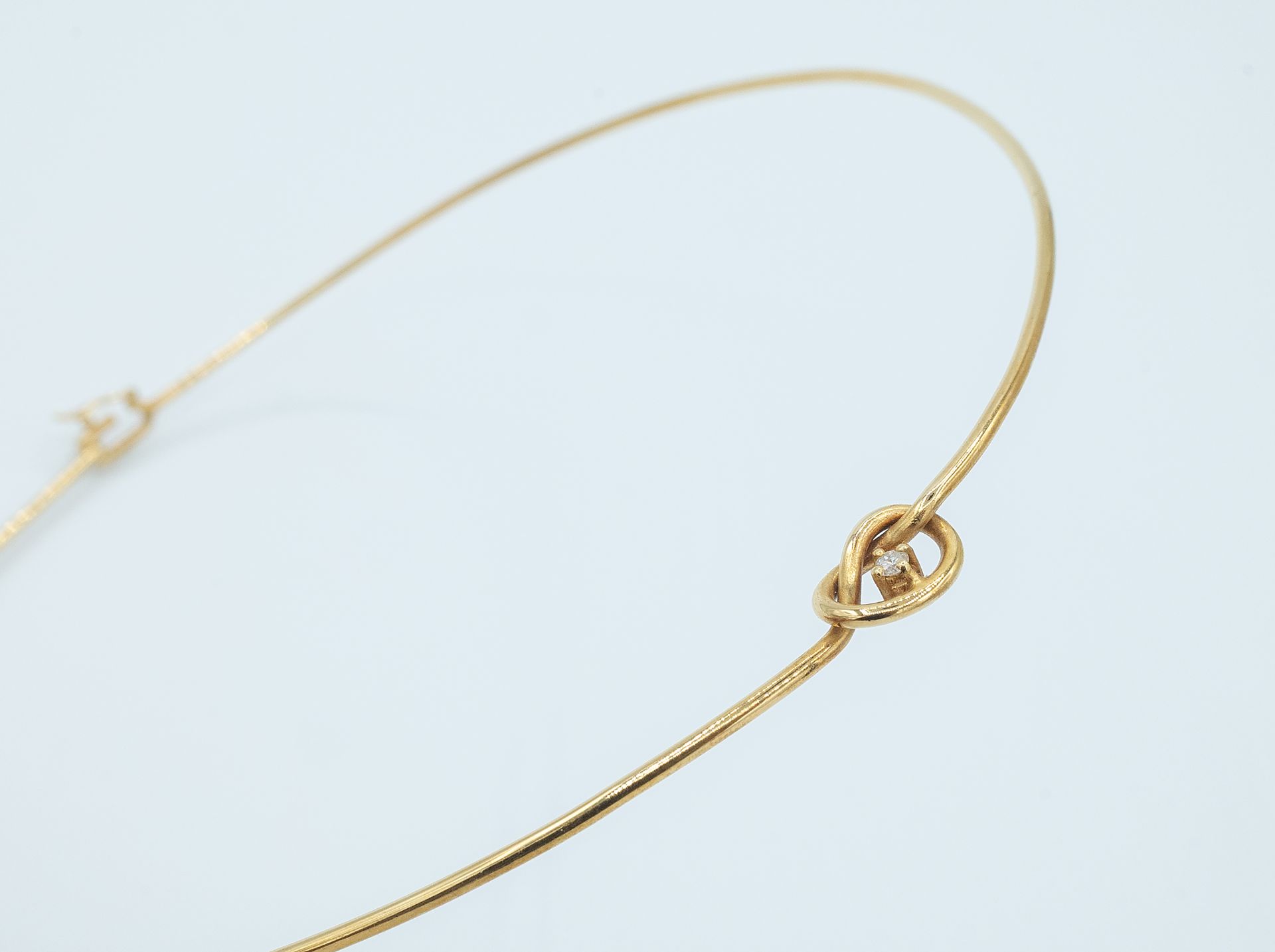 An 18k. yellow gold necklace with a 0,05 ct. brilliant cut diamond - Bild 4 aus 4