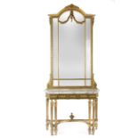 A 20th century Louis XVI style console and mirror