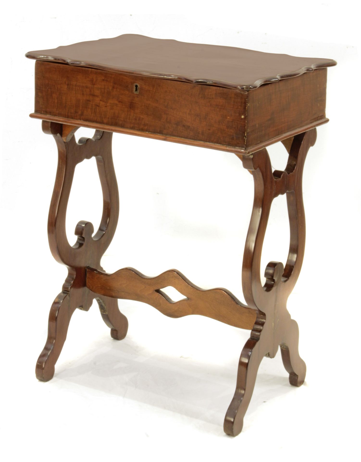 A 19th century Spanish Isabelino mahogany sewing table