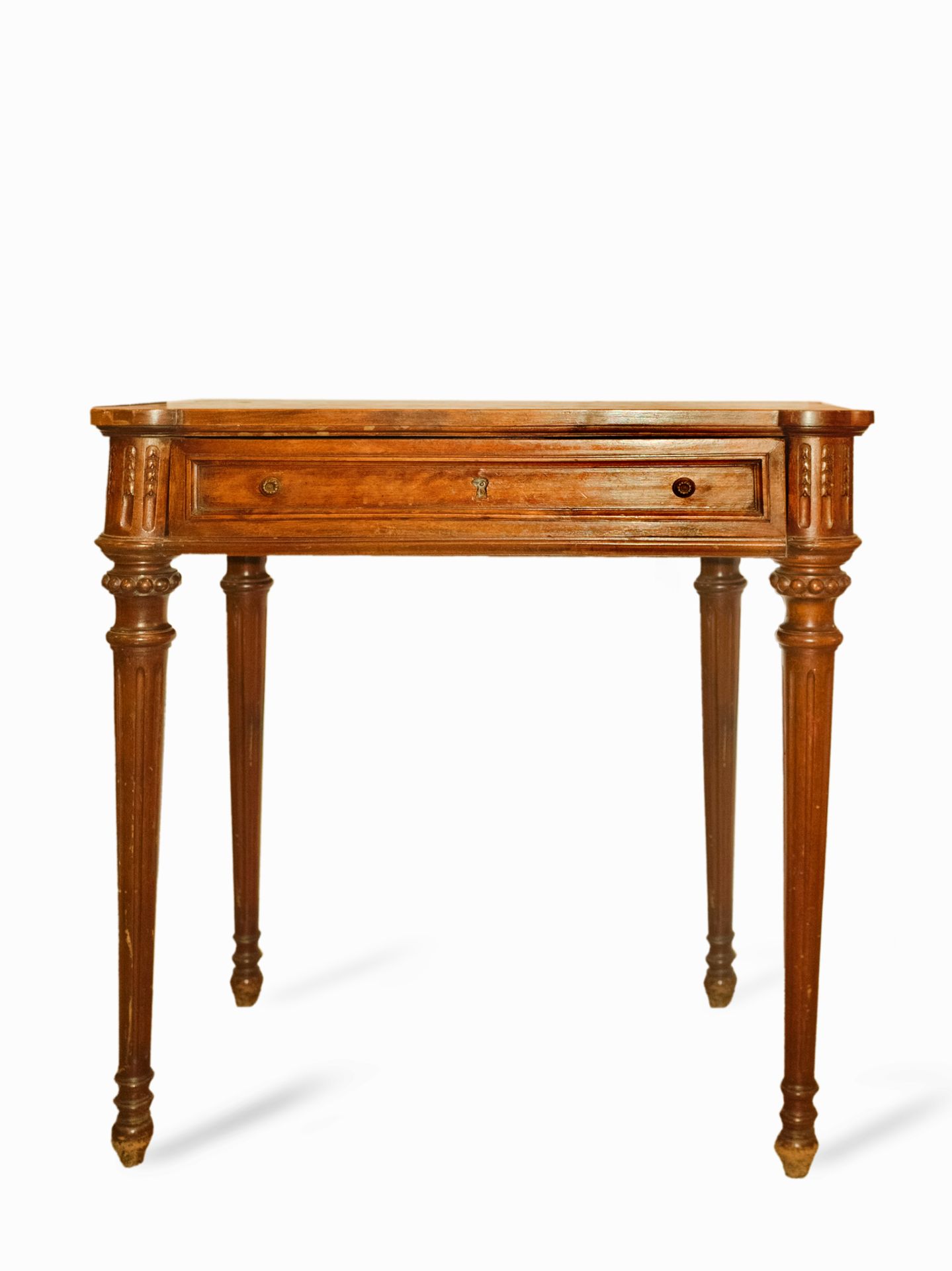 A Louis XVI style walnut table circa 1900
