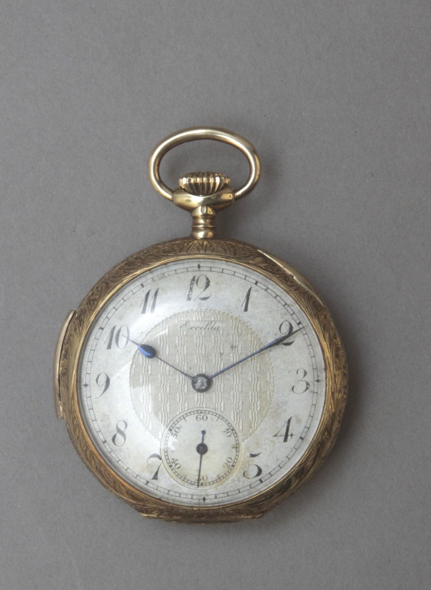 Excelda. An early 20th century 18k yellow gold open face pocket watch - Bild 4 aus 5