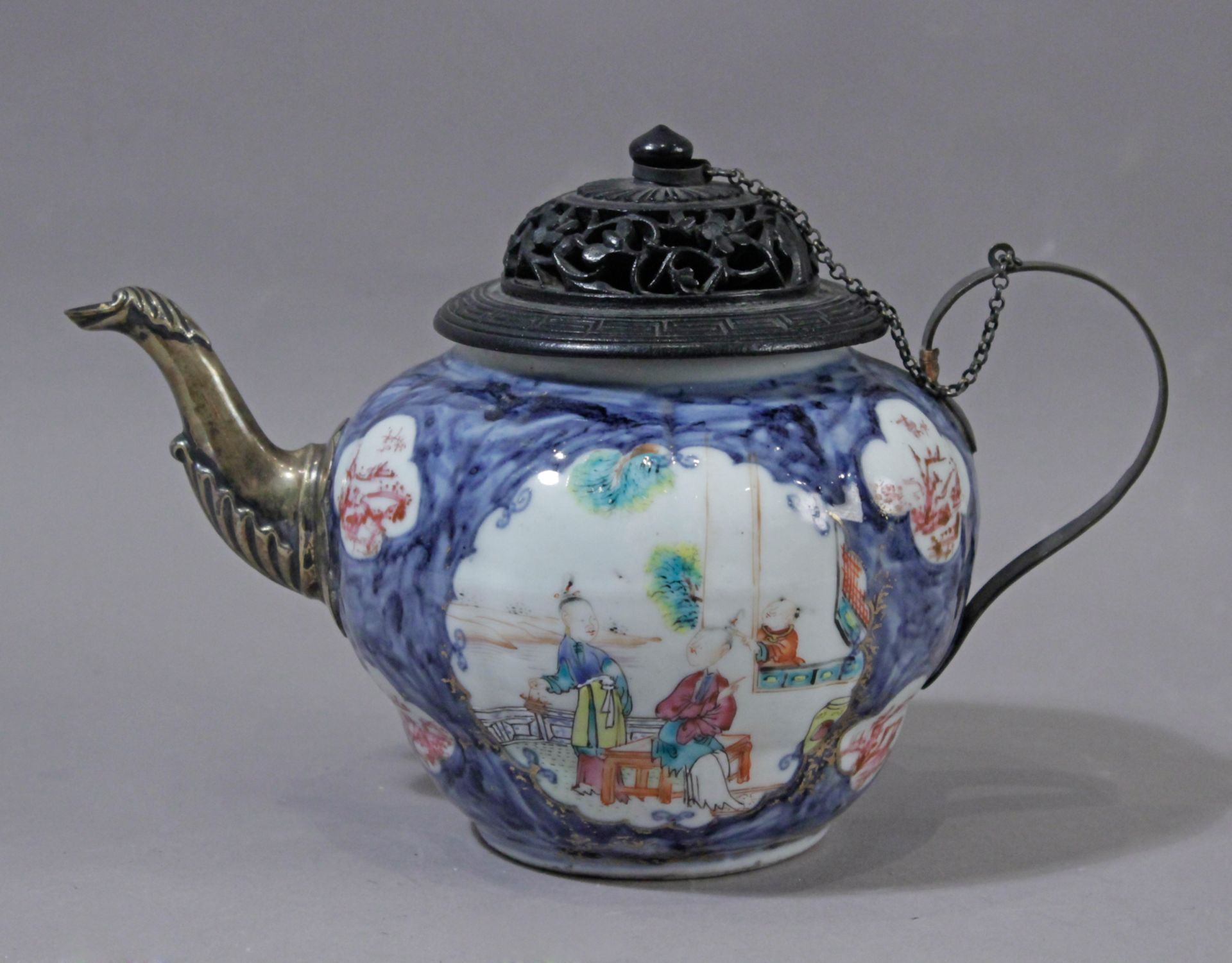 An 18th century Chinese porcelain teapot from Qing dynasty