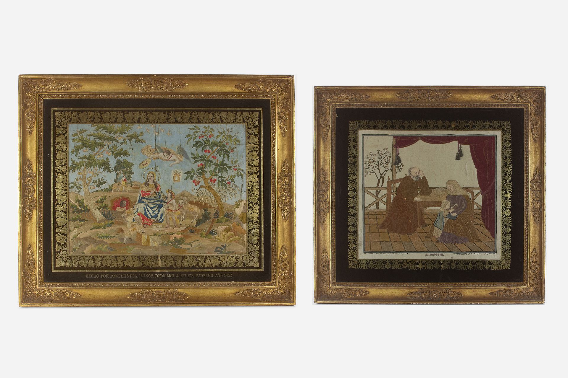 A pair of Spanish embroideries circa 1850-1870