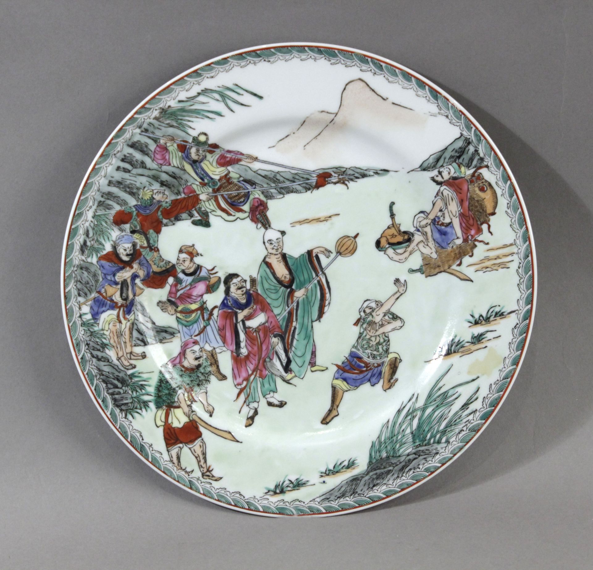 A20th century Chinese dish in Kangxi style Macao porcelain