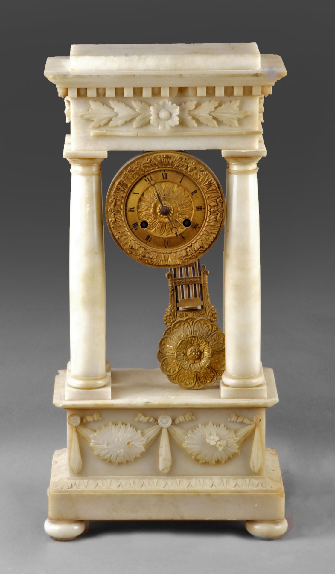 A 19th century Napoleon III portico table clock