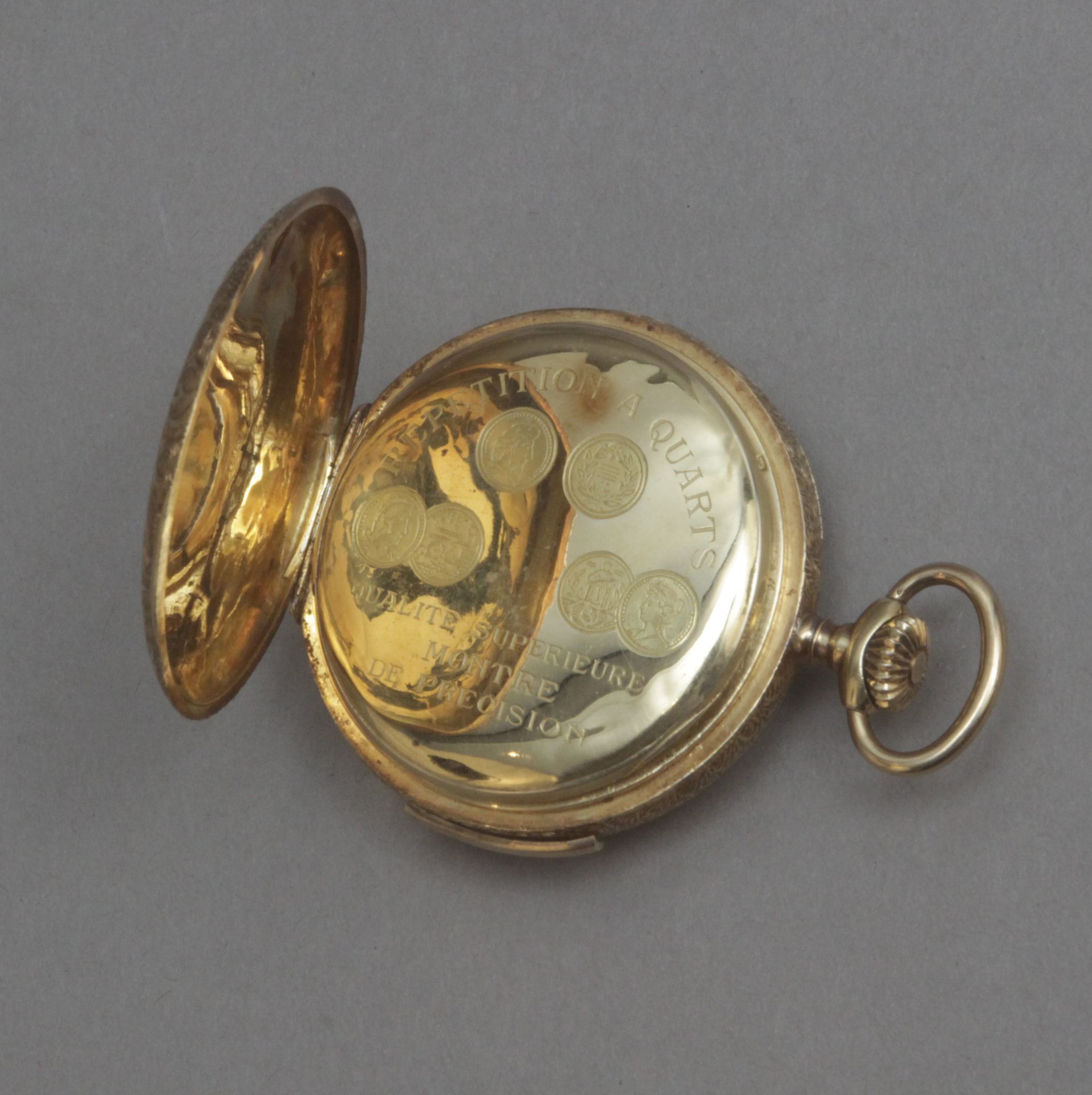 Excelda. An early 20th century 18k yellow gold open face pocket watch - Bild 3 aus 5