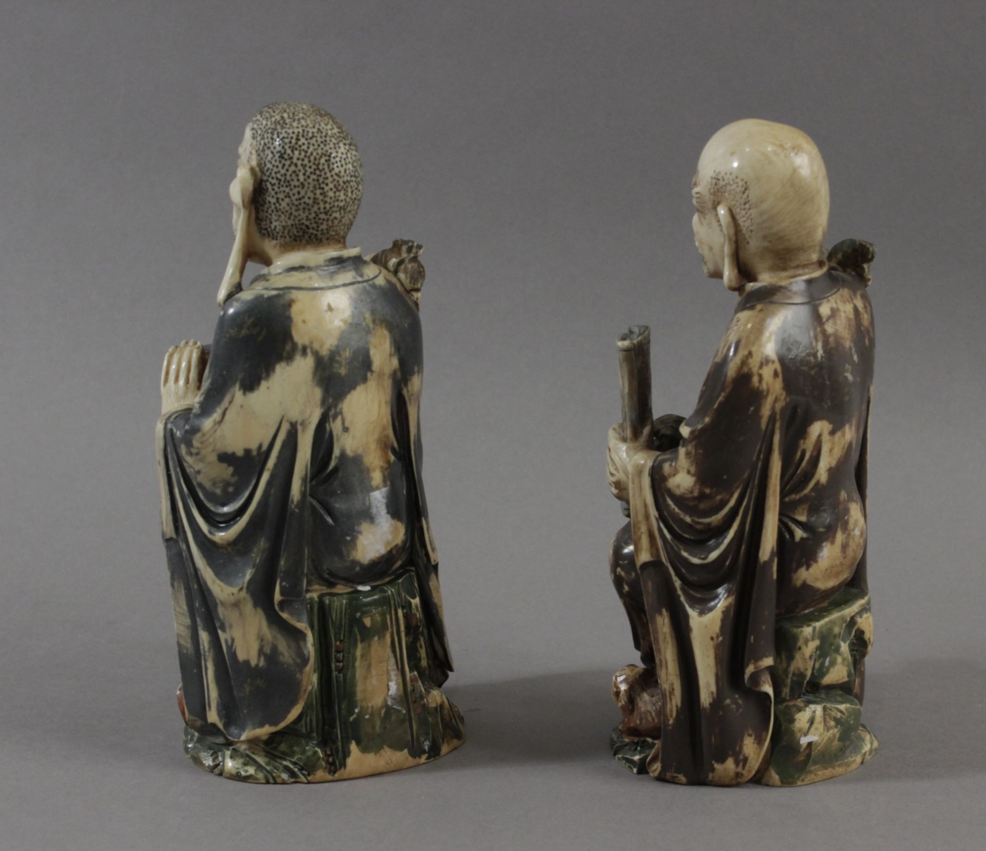 A pair of 19th century Japanese okimonos from Meiji period - Image 3 of 6