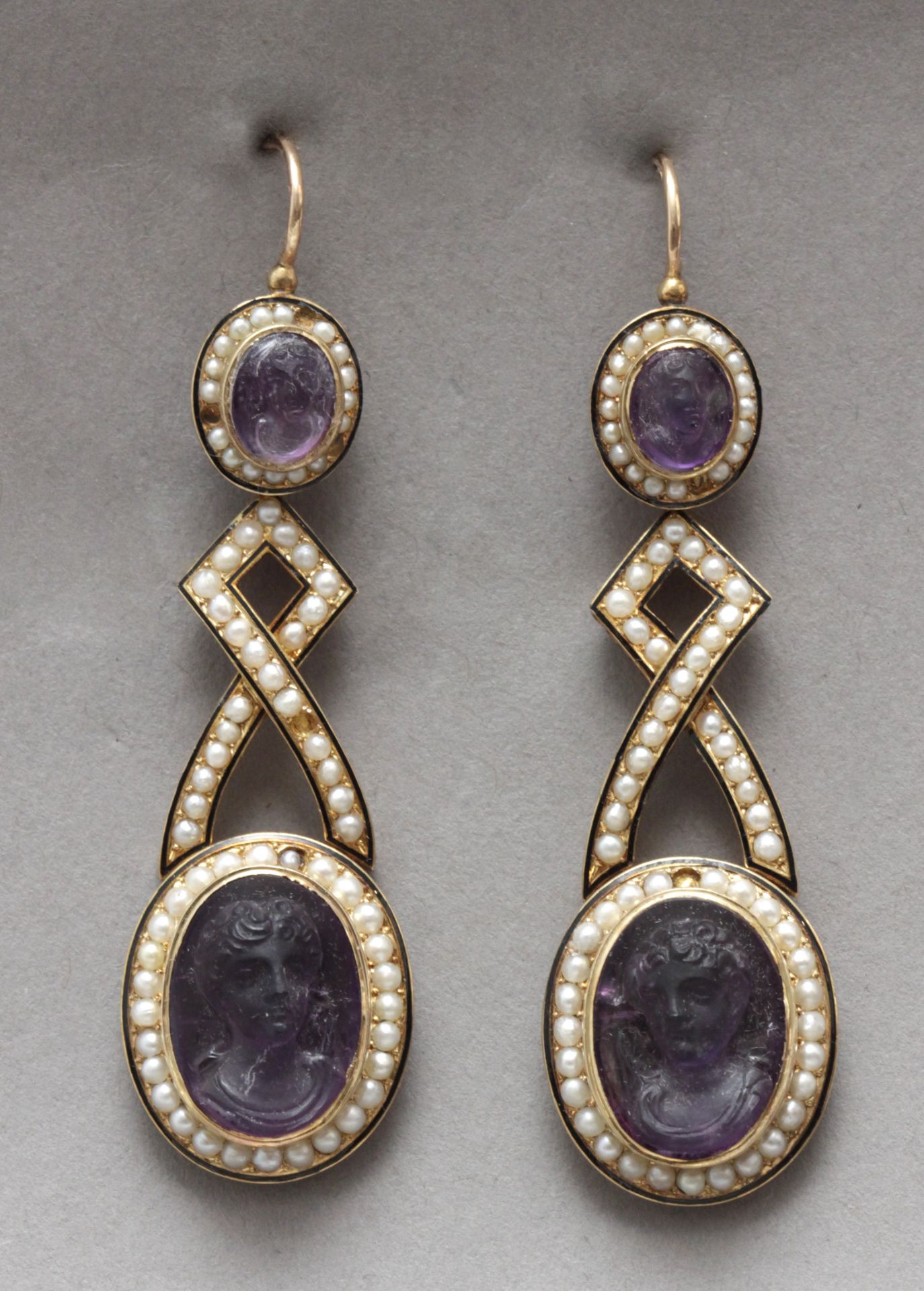 A late 19th century long earrings