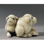 An early 19th century Japanese netsuke from Edo period. Signed Gyoku...