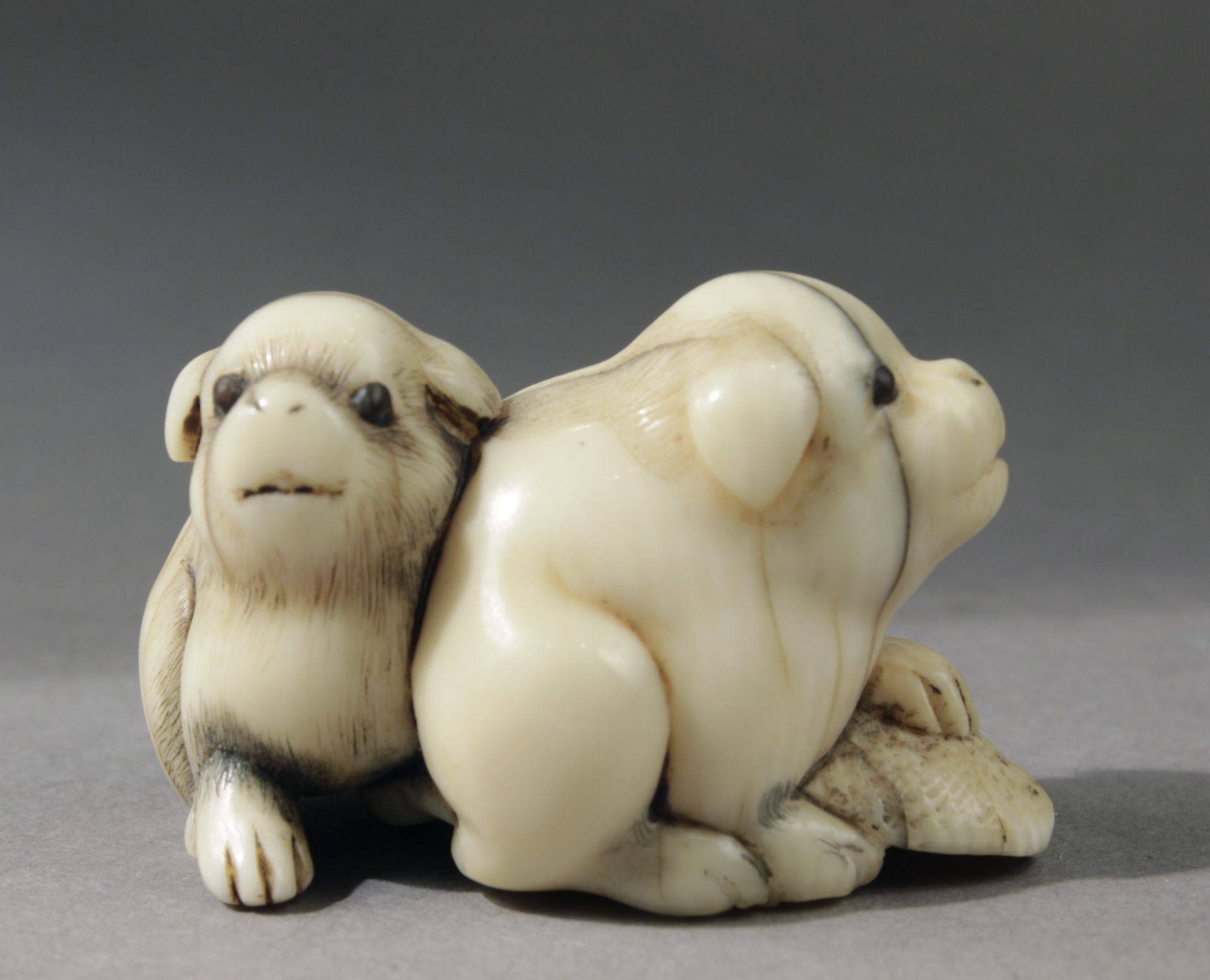 An early 19th century Japanese netsuke from Edo period. Signed Gyoku...