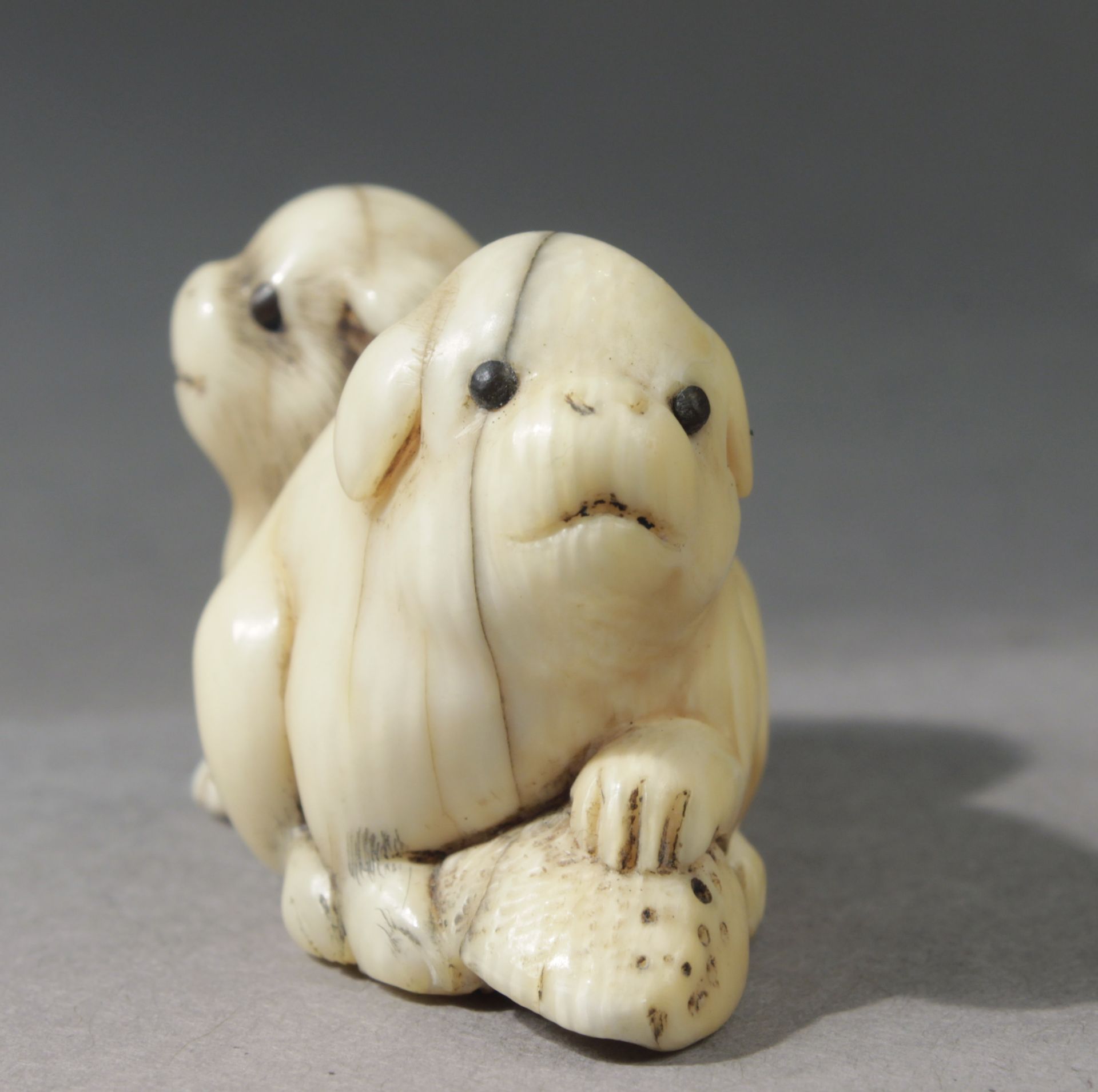 An early 19th century Japanese netsuke from Edo period. Signed Gyoku... - Image 6 of 8