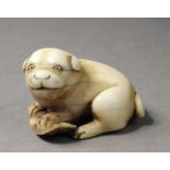 A Japanese netsuke from Edo period circa 1825-1870. Signed Gyokuyosai