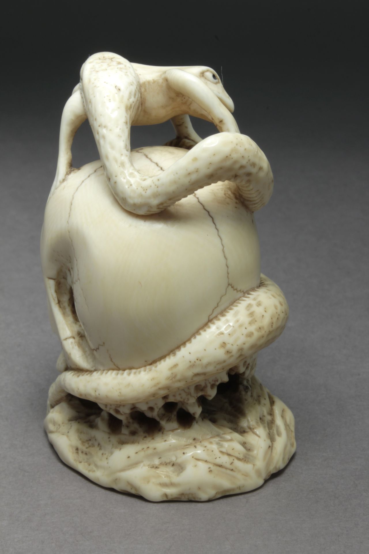 A late 19th century Japanese netsuke okimono from Meiji period. Signed Junao or Juchioku - Image 6 of 8