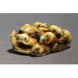 A mid 19th century Japanese netsuke from Edo period. Signed Ikko