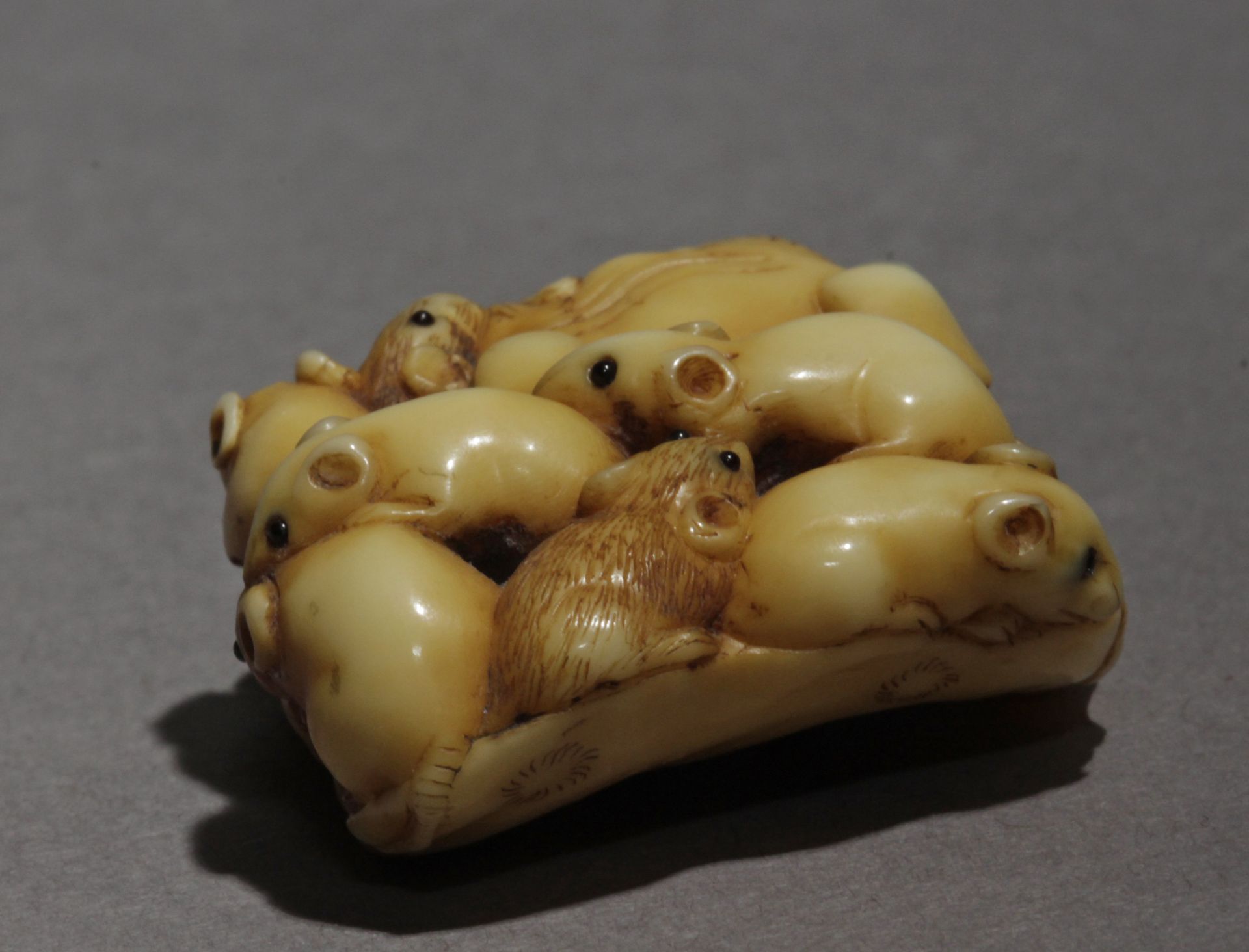 A mid 19th century Japanese netsuke from Edo period. Signed Ikko - Image 4 of 9