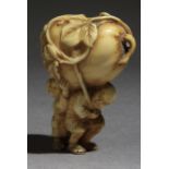 A mid 19th century Japanese netsuke from Edo period. Signed Tomochika