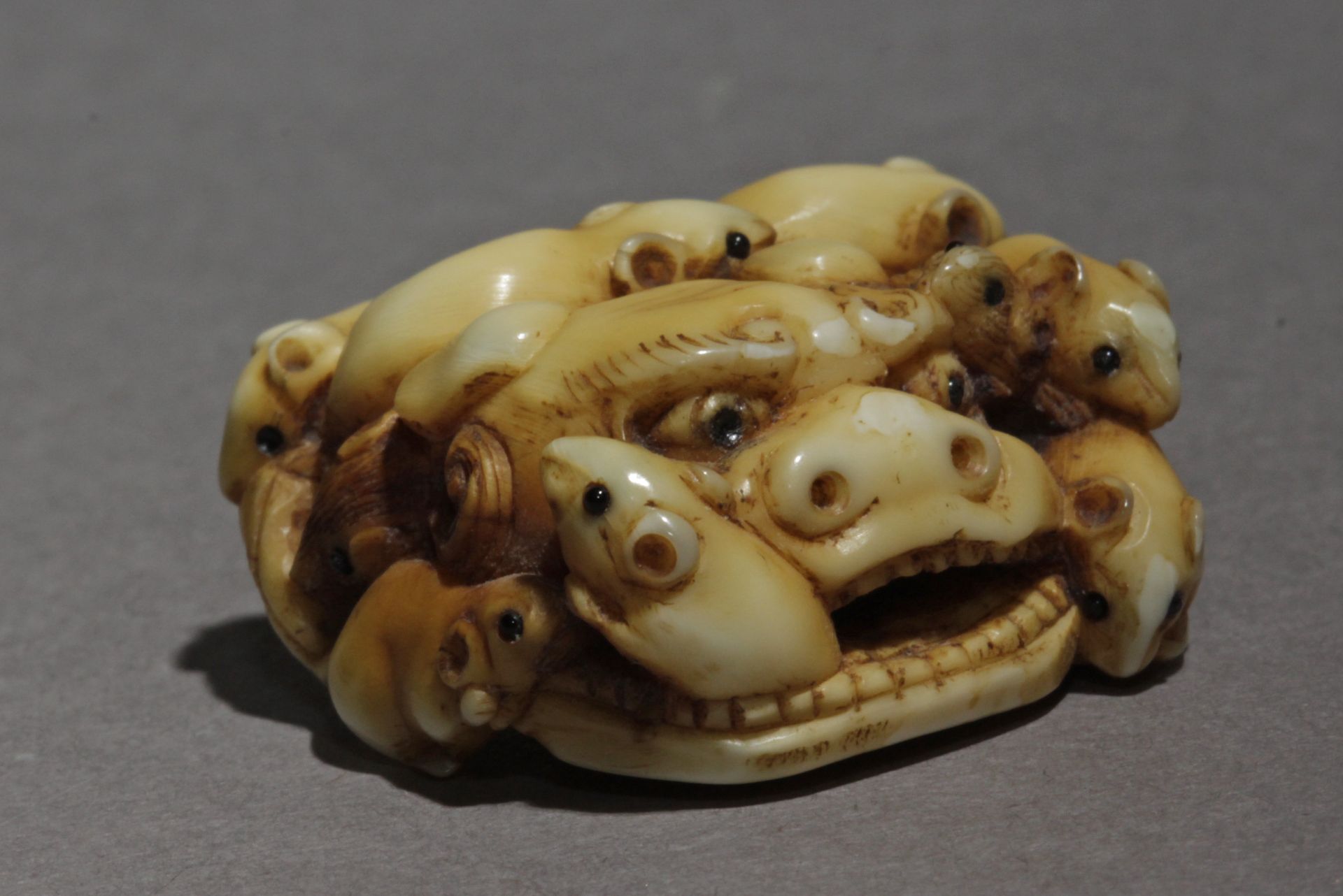 A mid 19th century Japanese netsuke from Edo period. Signed Ikko - Image 2 of 9