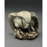 A late 19th century Japanese netsuke from Meiji period. Signed Masahisasai