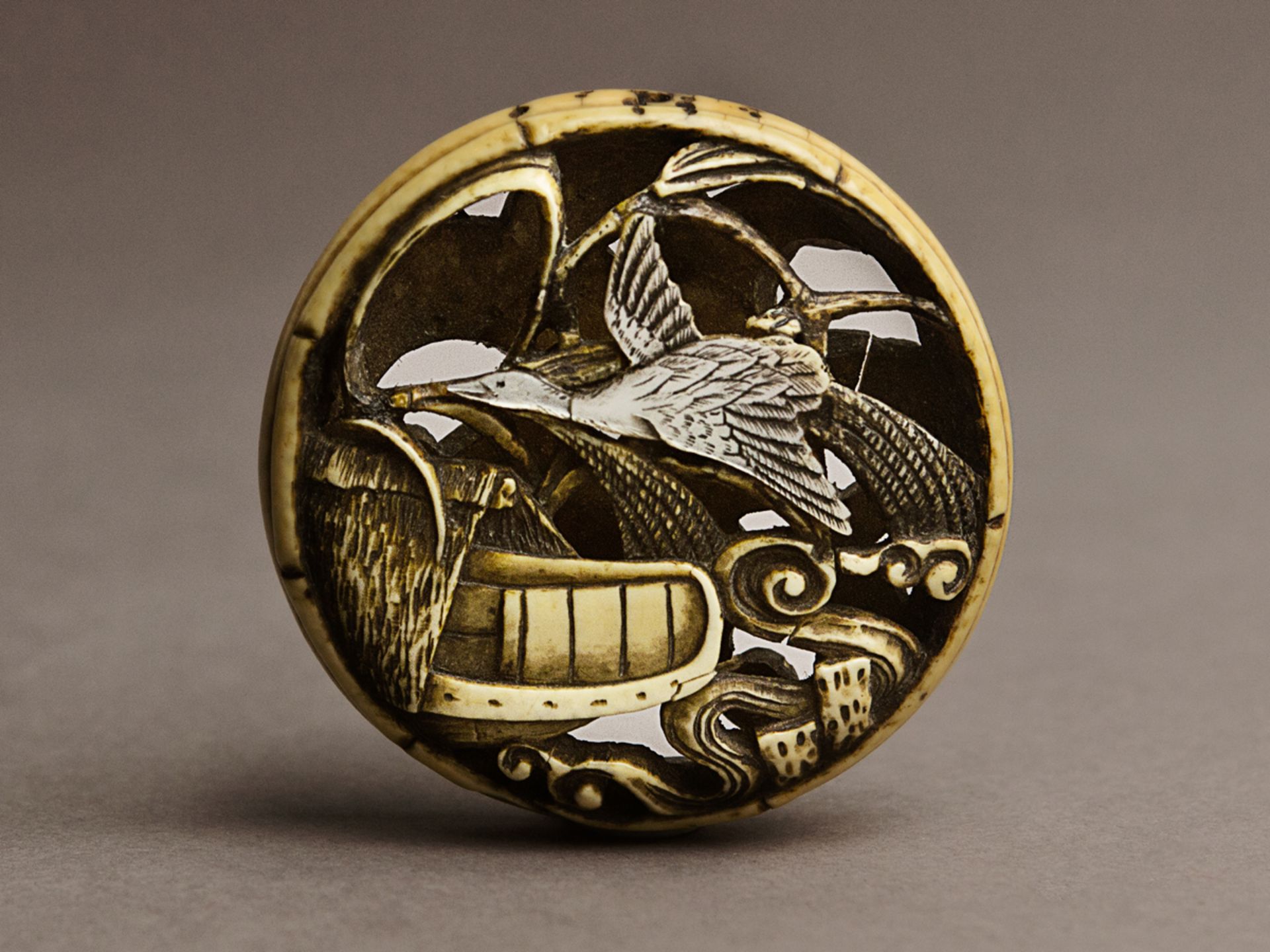 A 19th century Japanese netsuke manju from Meiji period