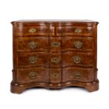 A first half of 18th century German walnut chest of drawers