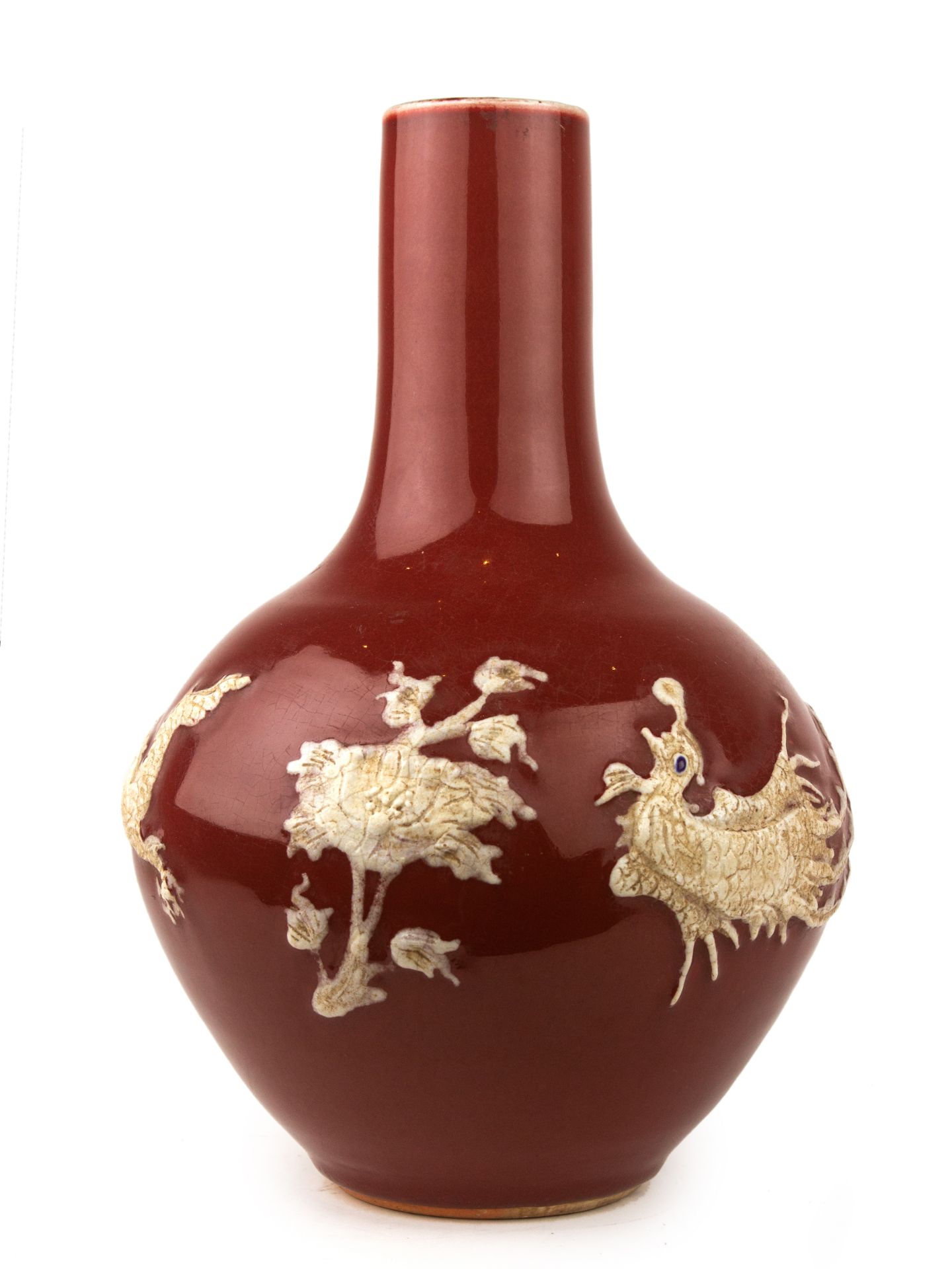 A 19th century Chinese vase in sang de boeuf porcelain