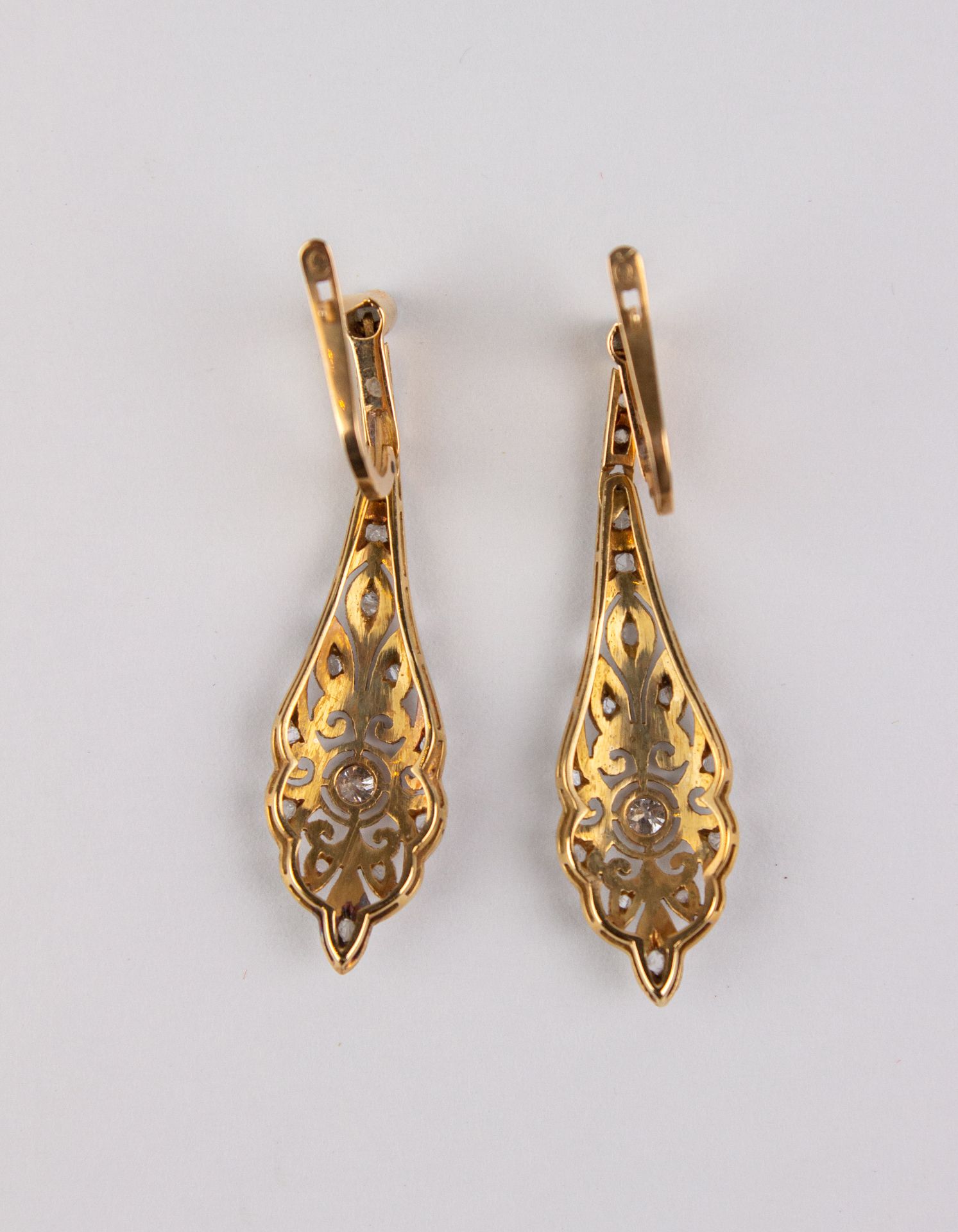 A pair of Art-Déco diamond earrings - Image 2 of 4