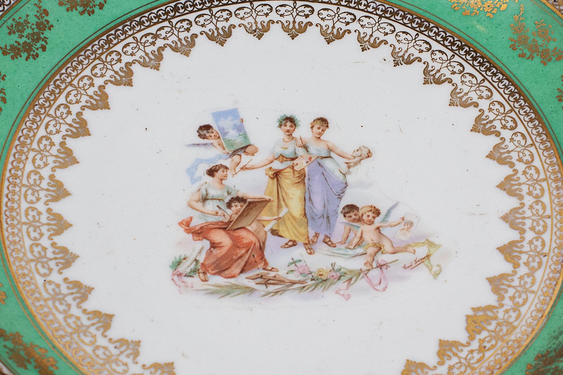 A first half of 20th century French centrepiece in Sévres style porcelain with a bronze garniture - Image 3 of 3