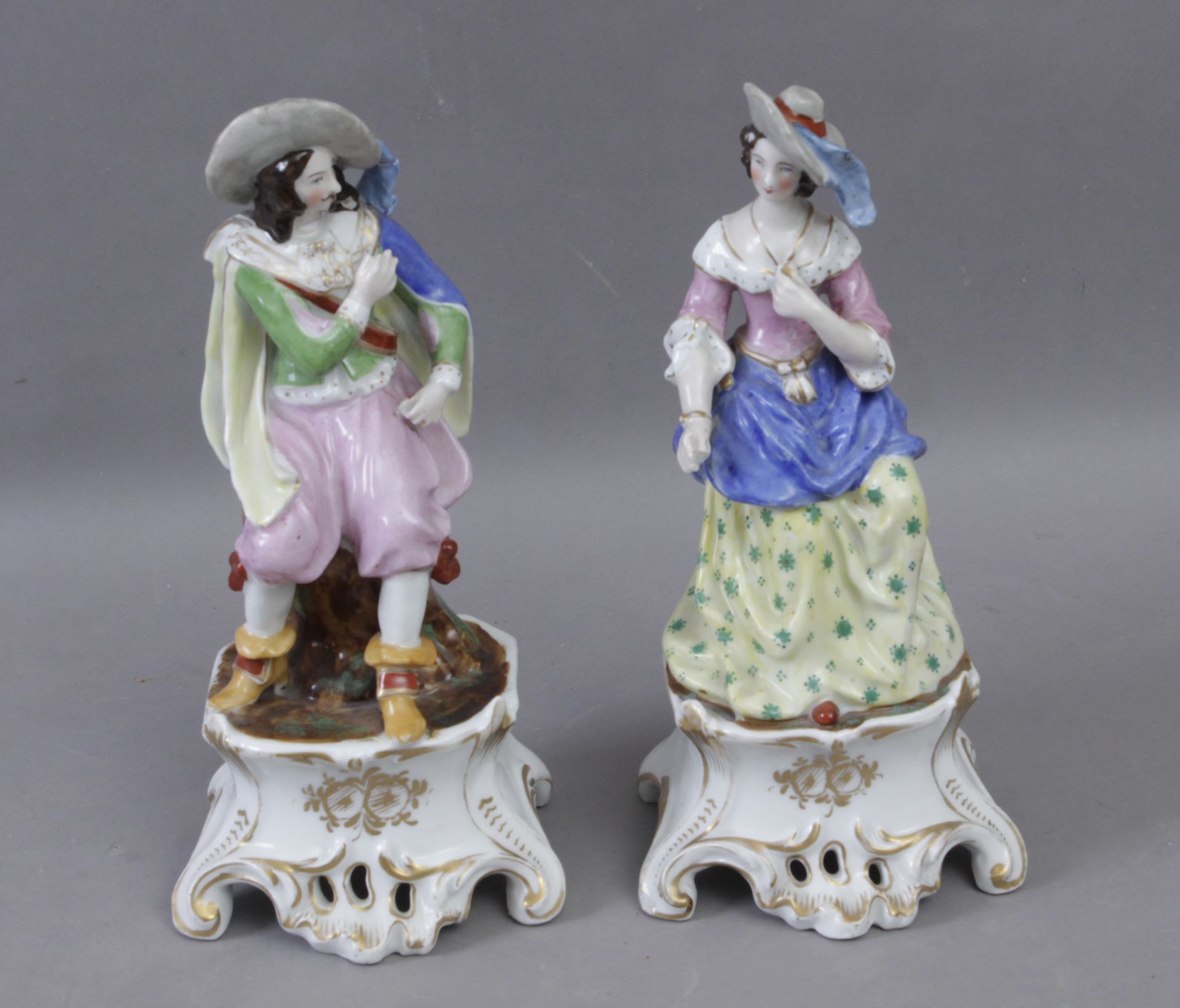 A pair of 19th century figurines in Old Paris porcelain