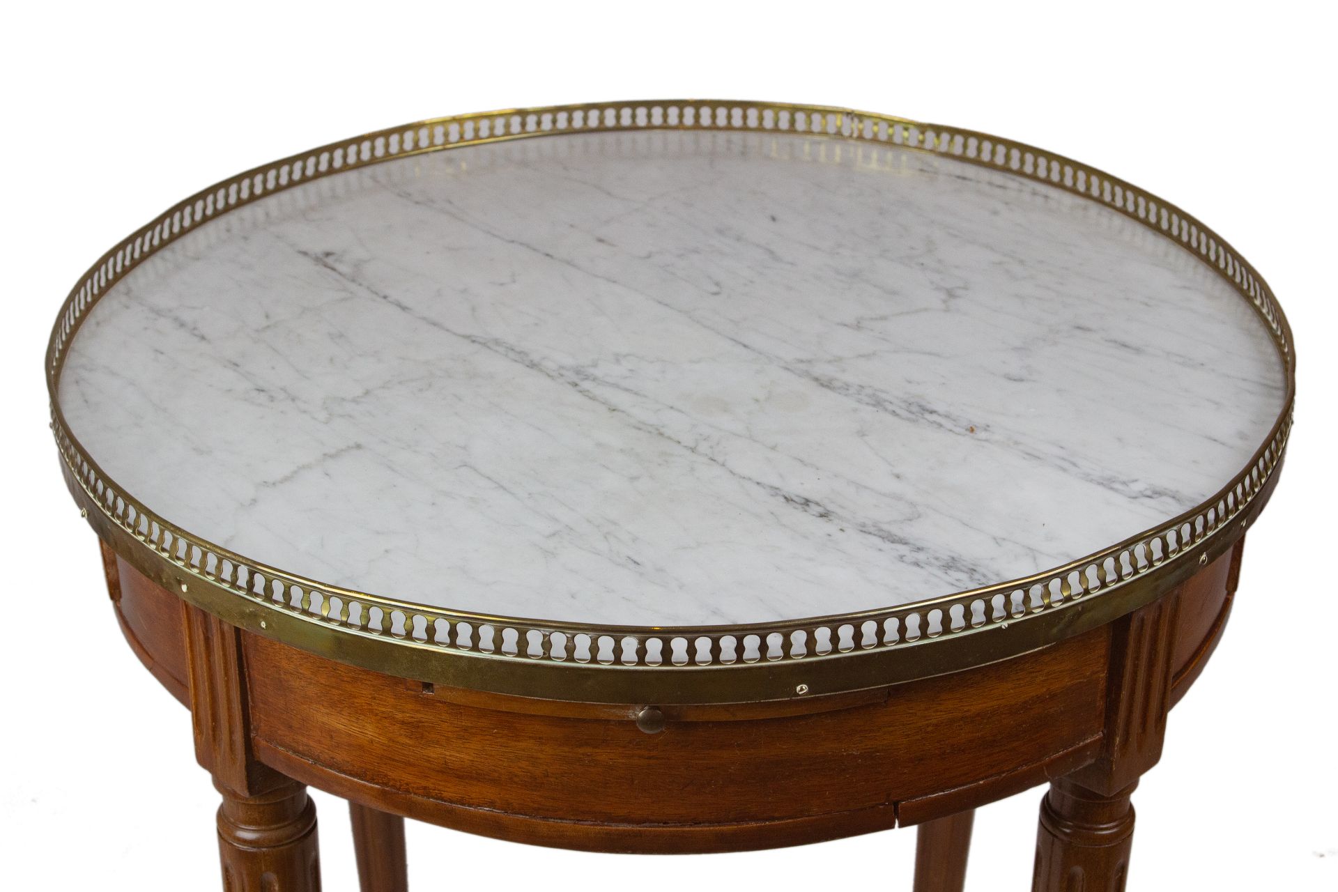 A French Louis XVI style 'bouillotte' walnut table circa 1900 - Image 2 of 3