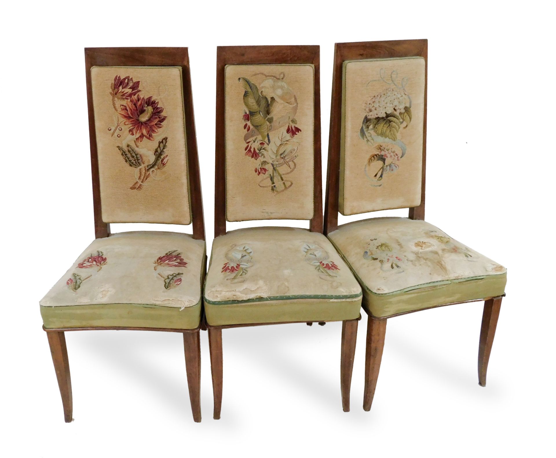 A set of ten Italian chairs with petit point upholstery - Image 2 of 5