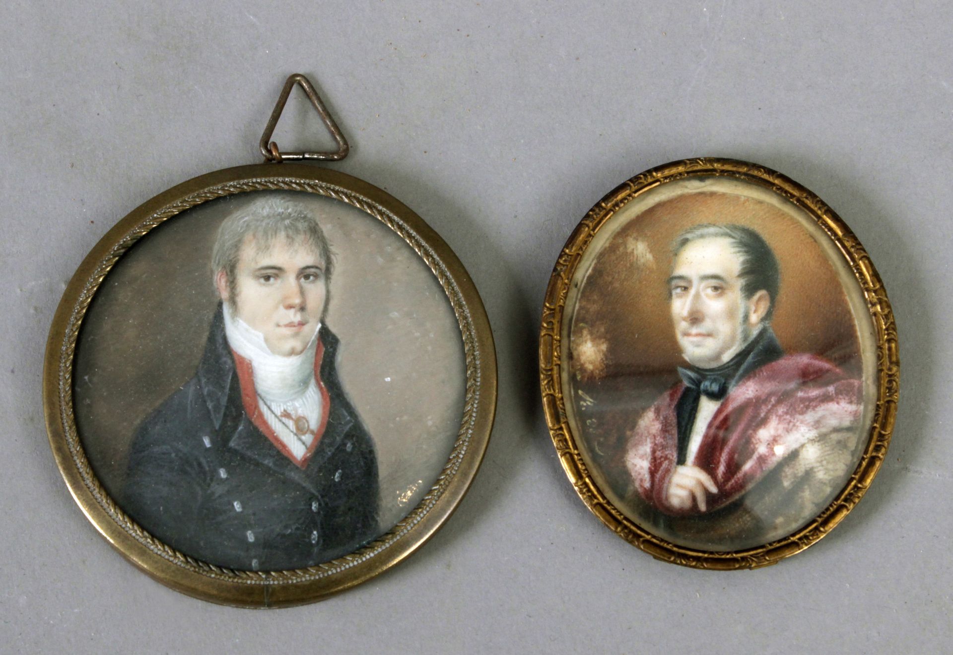 A pair of 19th century Spanish portrait miniatures