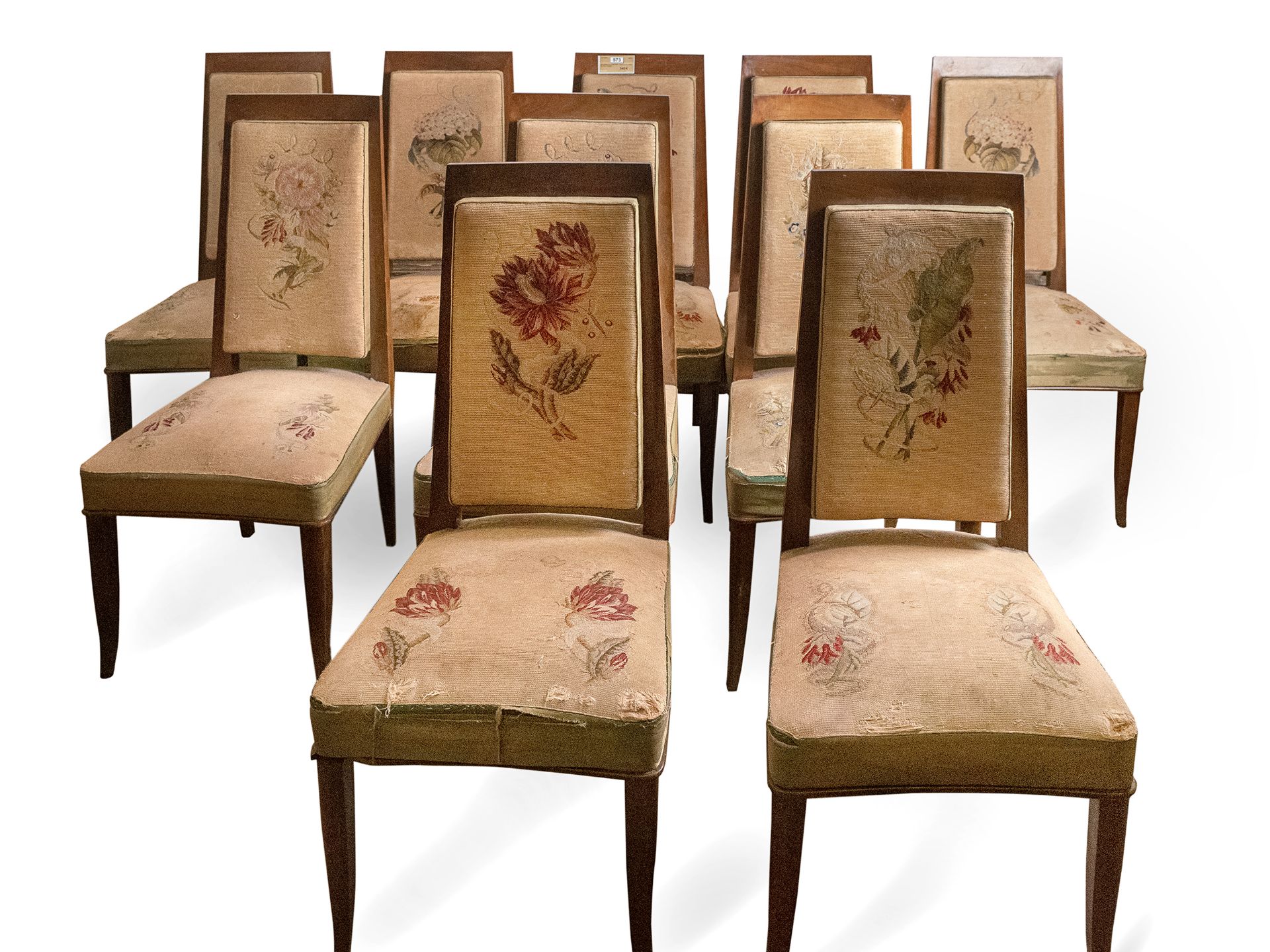 A set of ten Italian chairs with petit point upholstery - Image 4 of 5