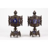 A pair of Neo-Gothic decorative urns, France, late 19th century