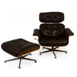 Martin Stoll for Giroflex, Switzerland circa 1960. Lounge chair and ottoman