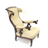 A Spanish Fernandino period mahogany armchair circa 1830