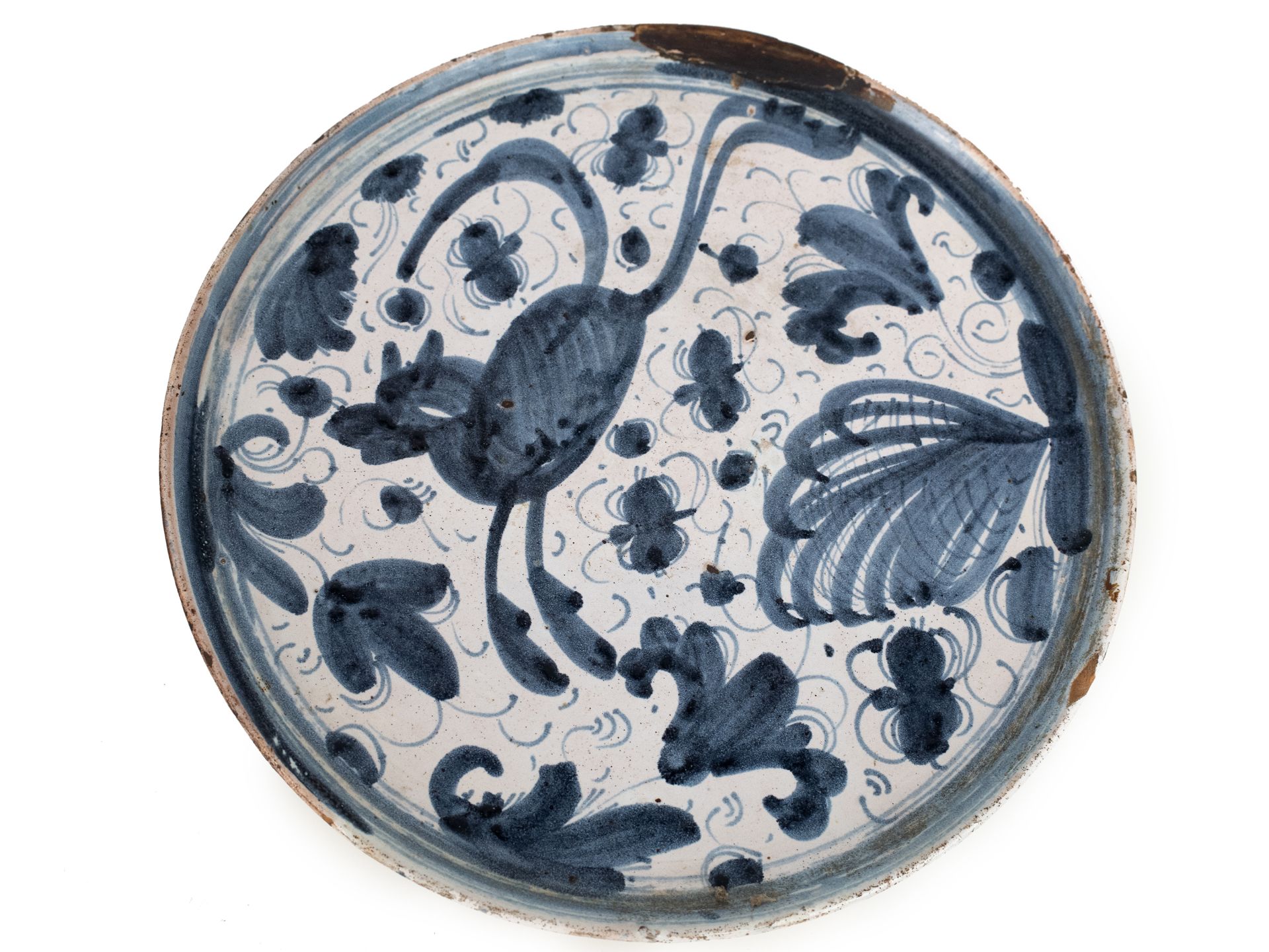 17th-18th centuries tray in Catalan pottery