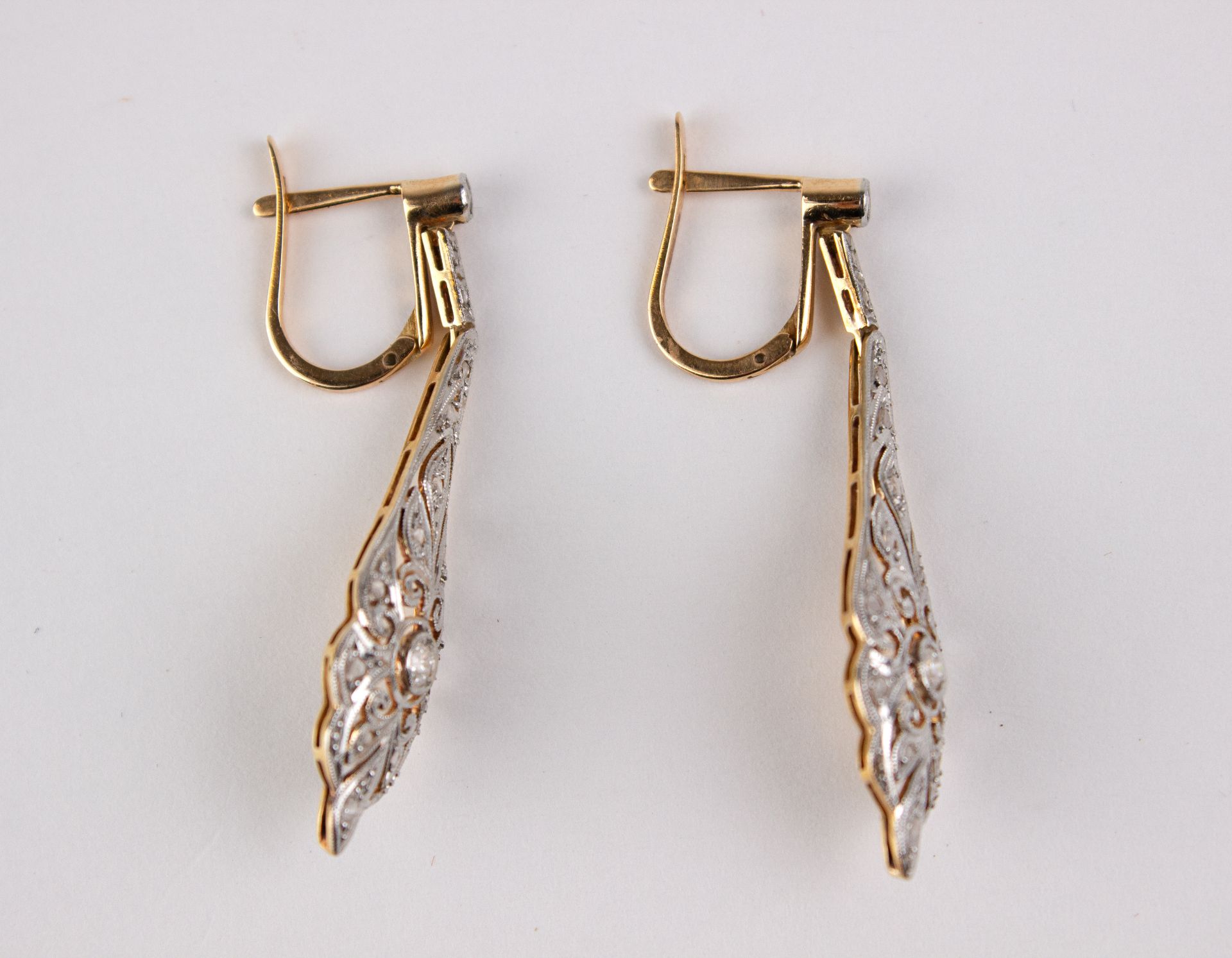 A pair of Art-Déco diamond earrings - Image 3 of 4